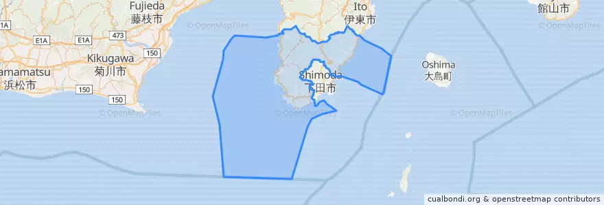 Mapa de ubicacion de 賀茂郡.