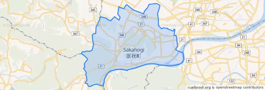 Mapa de ubicacion de 坂祝町.