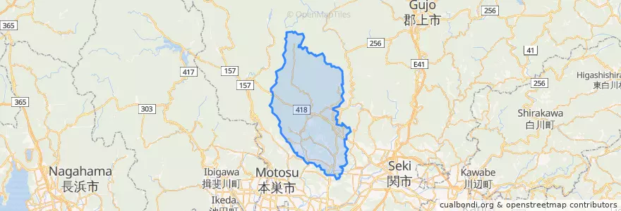 Mapa de ubicacion de 山県市.