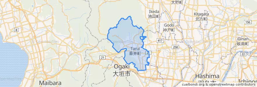 Mapa de ubicacion de 垂井町.