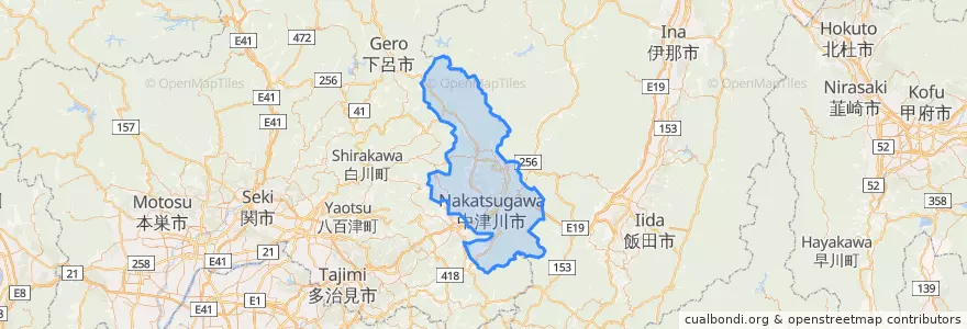 Mapa de ubicacion de Nakatsugawa.