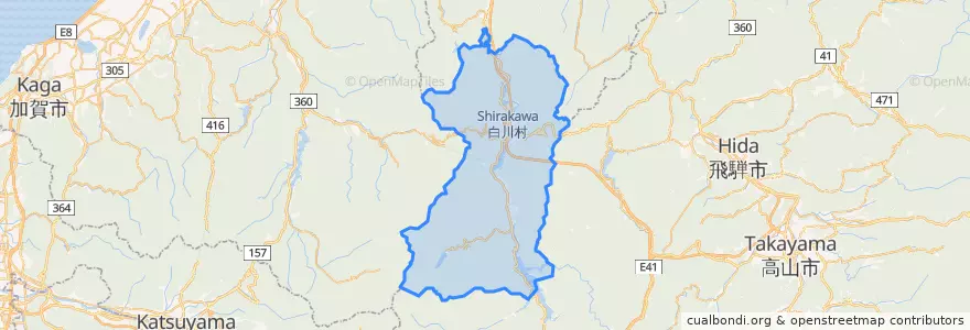 Mapa de ubicacion de Shirakawa.
