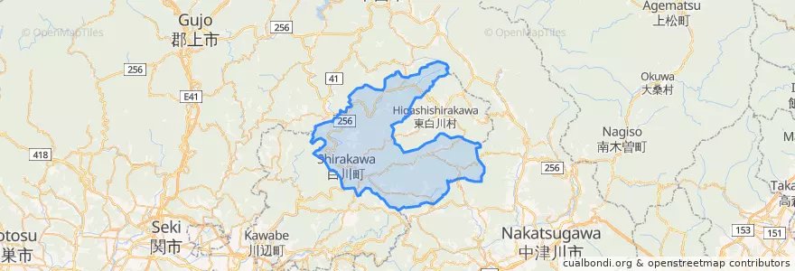 Mapa de ubicacion de 白川町.
