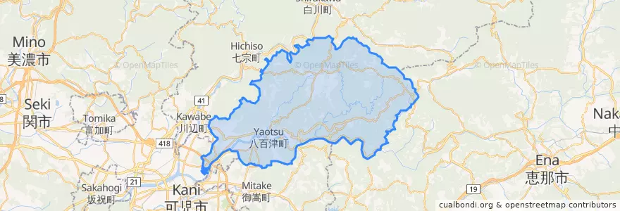 Mapa de ubicacion de Yaotsu.