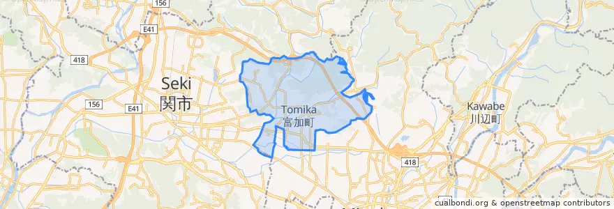 Mapa de ubicacion de 富加町.
