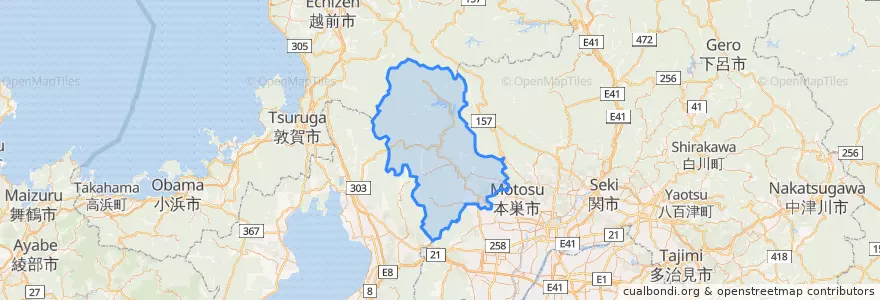 Mapa de ubicacion de 揖斐川町.