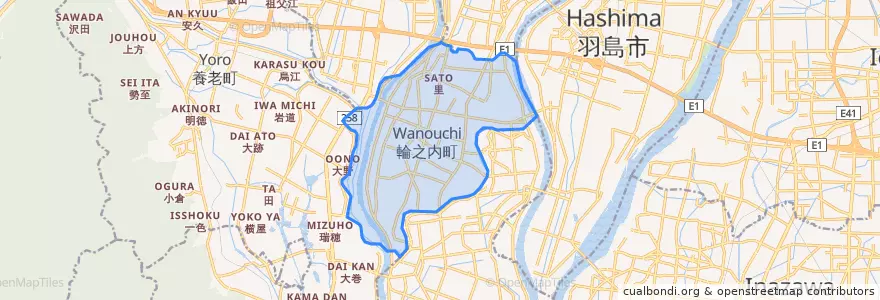 Mapa de ubicacion de Wanouchi.