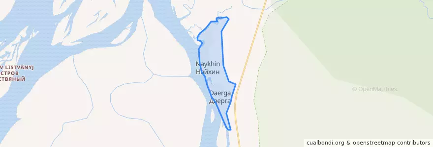Mapa de ubicacion de Найхинское сельское поселение.