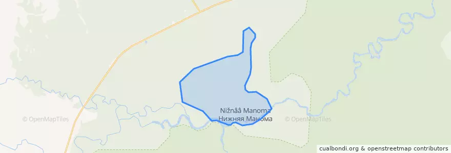 Mapa de ubicacion de сельское поселение Село Нижняя Манома.