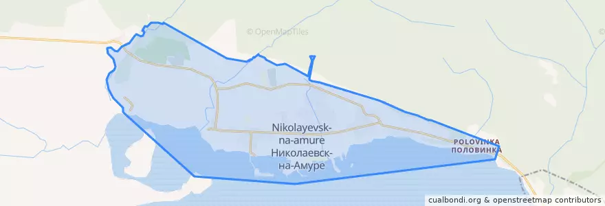 Mapa de ubicacion de городское поселение Николаевск-на-Амуре.