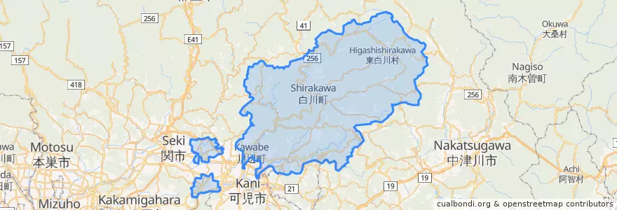 Mapa de ubicacion de 加茂郡.