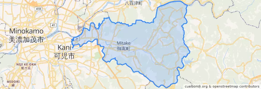 Mapa de ubicacion de 可児郡.