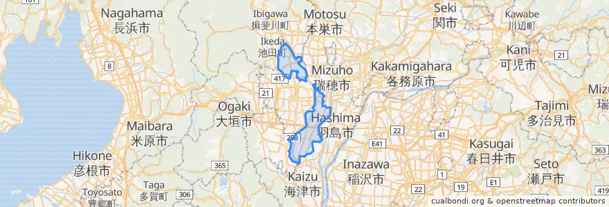 Mapa de ubicacion de 安八郡.