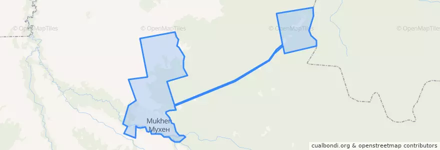 Mapa de ubicacion de городское поселение Мухен.