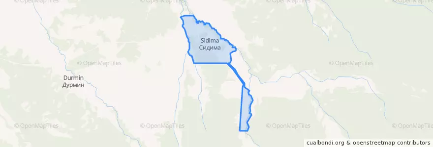 Mapa de ubicacion de сельское поселение Сидима.