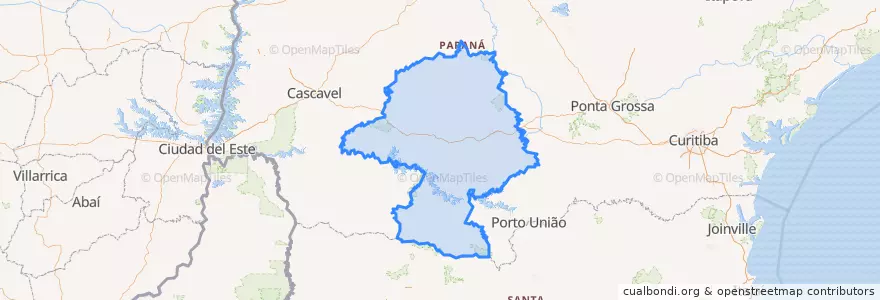 Mapa de ubicacion de Região Geográfica Intermediária de Guarapuava.