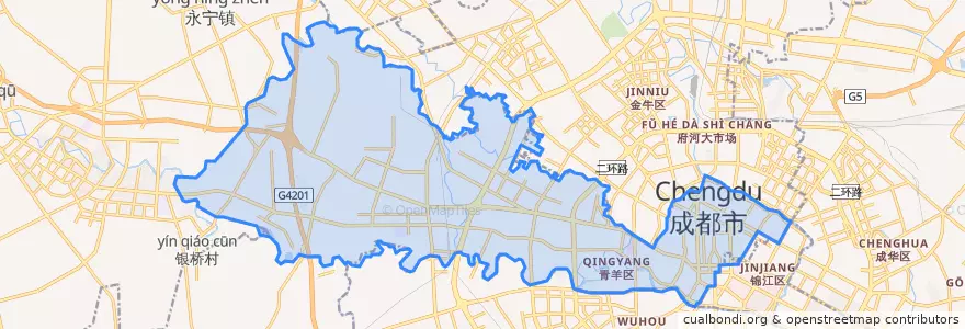 Mapa de ubicacion de 青羊区.