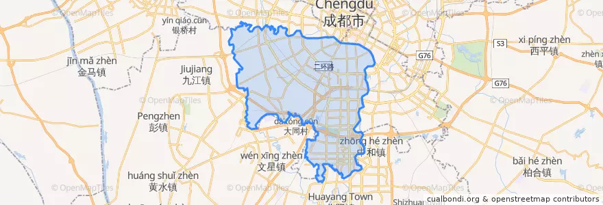 Mapa de ubicacion de Wuhou District.