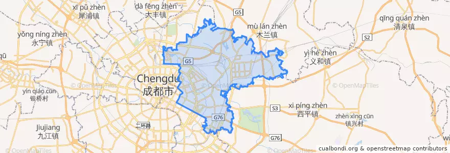 Mapa de ubicacion de Chenghua District.