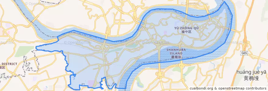 Mapa de ubicacion de Yuzhong District.
