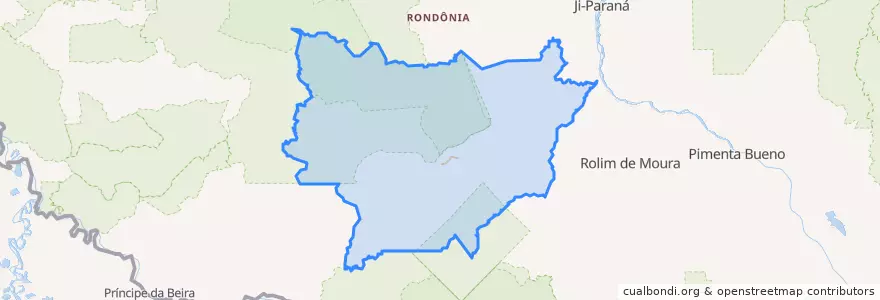 Mapa de ubicacion de Microrregião Alvorada d'Oeste.