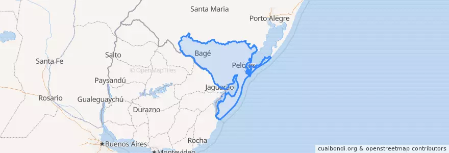 Mapa de ubicacion de Região Geográfica Intermediária de Pelotas.