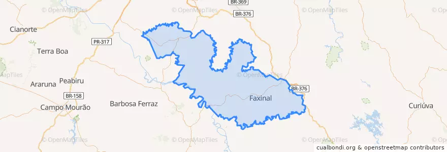 Mapa de ubicacion de Microrregião Faxinal.