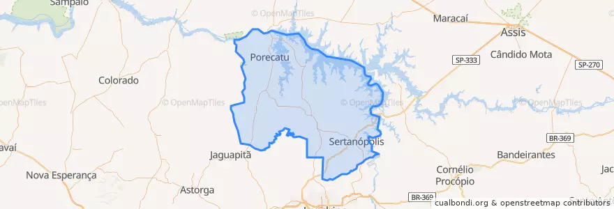 Mapa de ubicacion de Microrregião Porecatú.