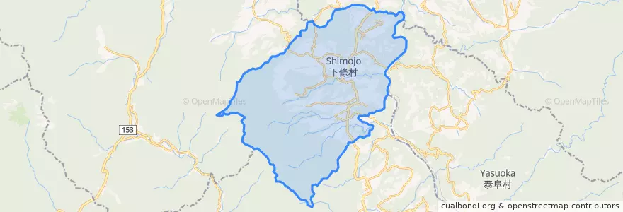 Mapa de ubicacion de 下條村.
