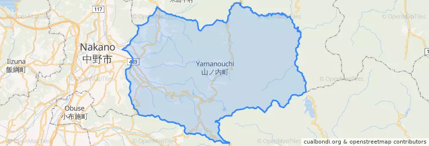 Mapa de ubicacion de Yamanouchi.