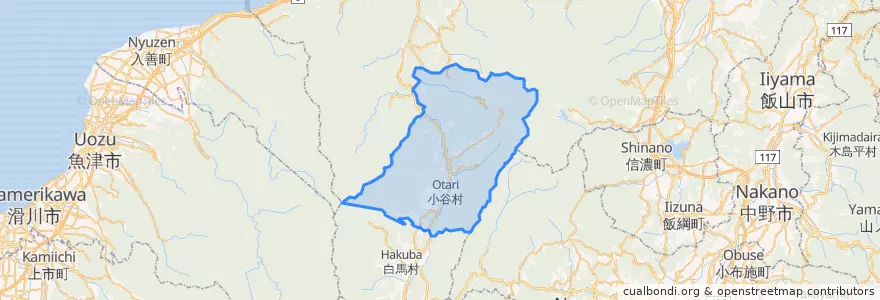 Mapa de ubicacion de 小谷村.