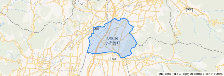 Mapa de ubicacion de 小布施町.
