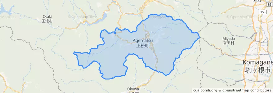 Mapa de ubicacion de 上松町.