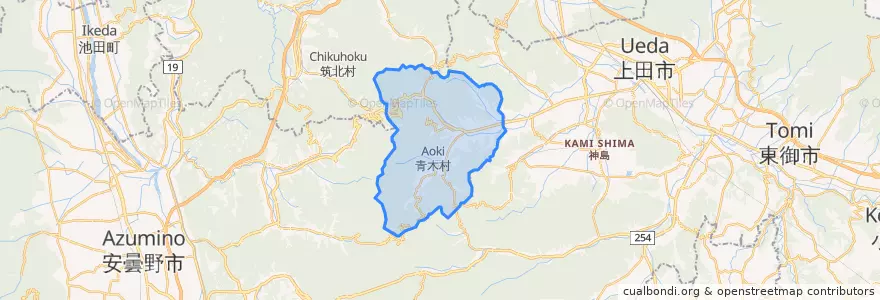 Mapa de ubicacion de 青木村.