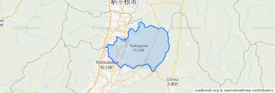 Mapa de ubicacion de 中川村.