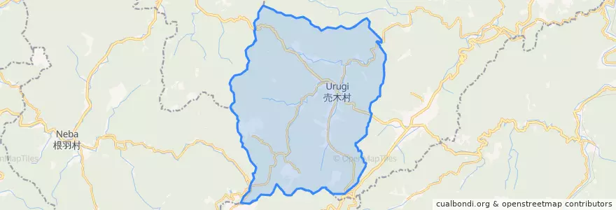 Mapa de ubicacion de 売木村.