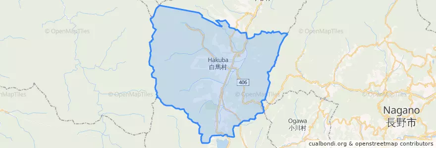 Mapa de ubicacion de 白馬村.