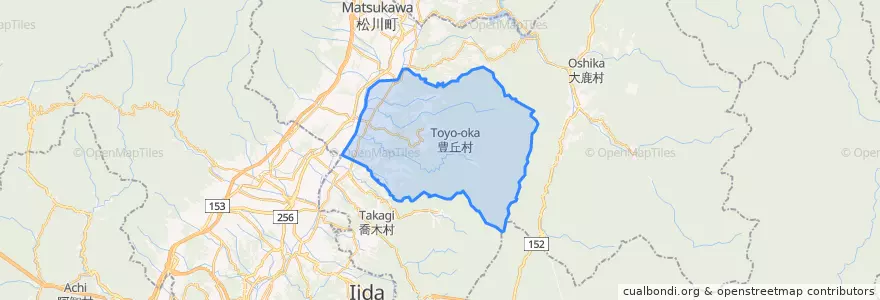 Mapa de ubicacion de 豊丘村.