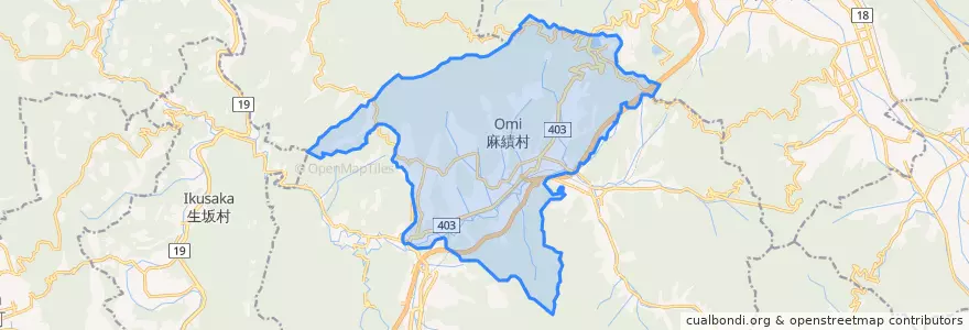 Mapa de ubicacion de 麻績村.