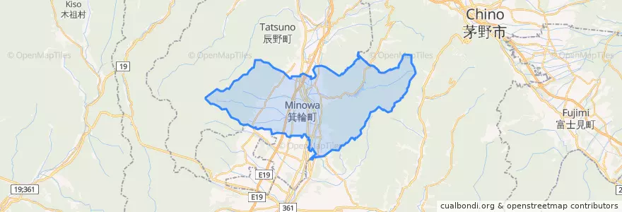 Mapa de ubicacion de 箕輪町.
