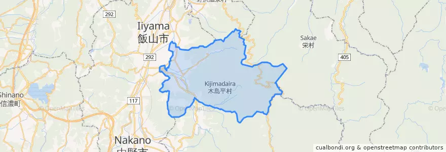 Mapa de ubicacion de 木島平村.