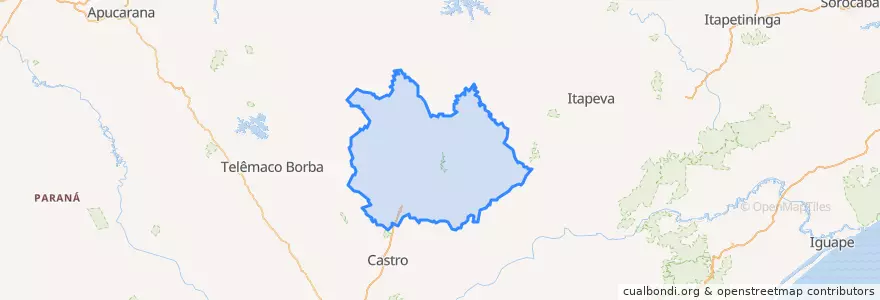 Mapa de ubicacion de Microrregião Jaguaraíva.