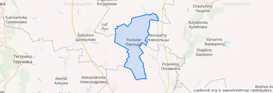 Mapa de ubicacion de Павлодарский сельсовет.