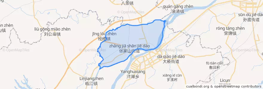 Mapa de ubicacion de 张家山街道.