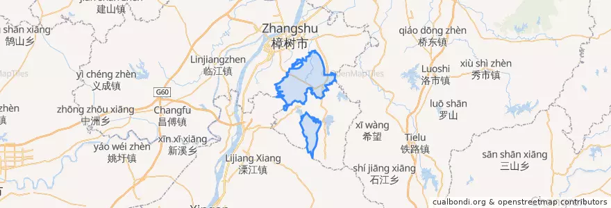 Mapa de ubicacion de 阁山镇.