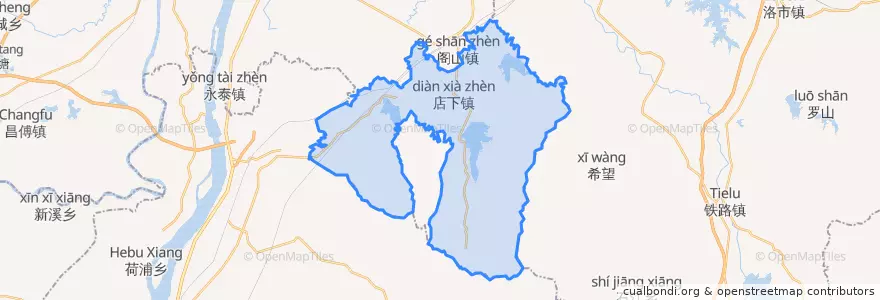 Mapa de ubicacion de 店下镇.