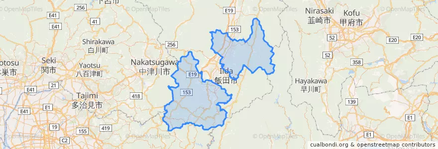 Mapa de ubicacion de 下伊那郡.