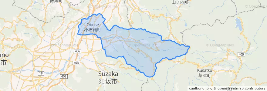 Mapa de ubicacion de 上高井郡.