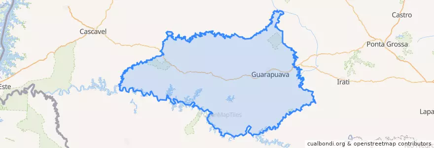 Mapa de ubicacion de Microrregião de Guarapuava.
