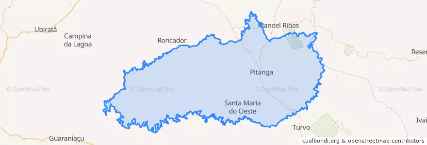 Mapa de ubicacion de Microrregião de Pitanga.